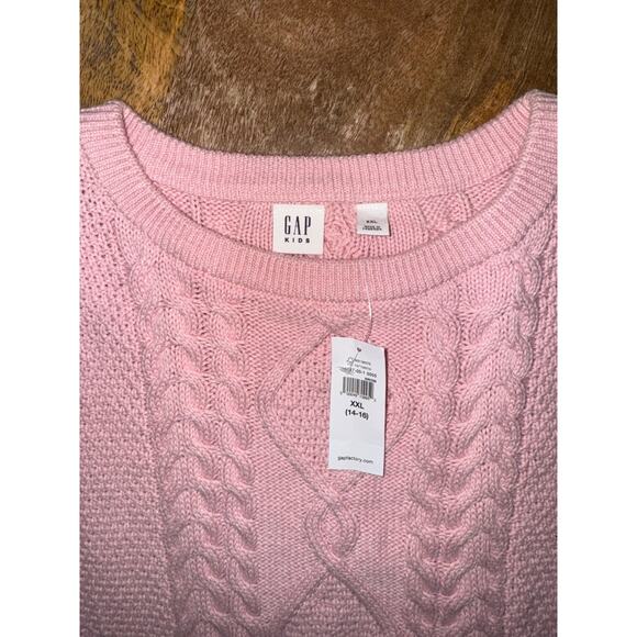 NWT GAP Kids Pink Cable Knit Sweater - XXL (14-16) - Picture 3 of 4